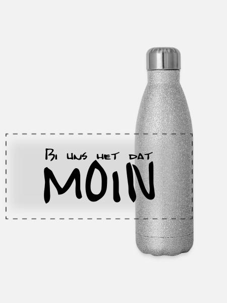Bi uns het dat MOIN - Panorama Glitzer Isolierflasche 500 ml - Silber Glitzer - Vorne