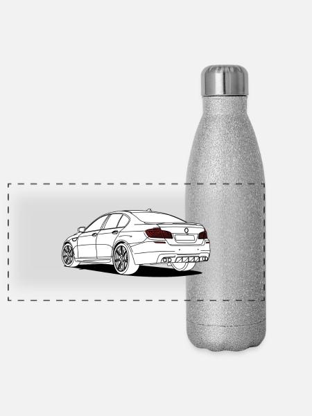 cool sports saloon - Panoramic Glitter Thermal Bottle 500 ml - silver glitter - Front