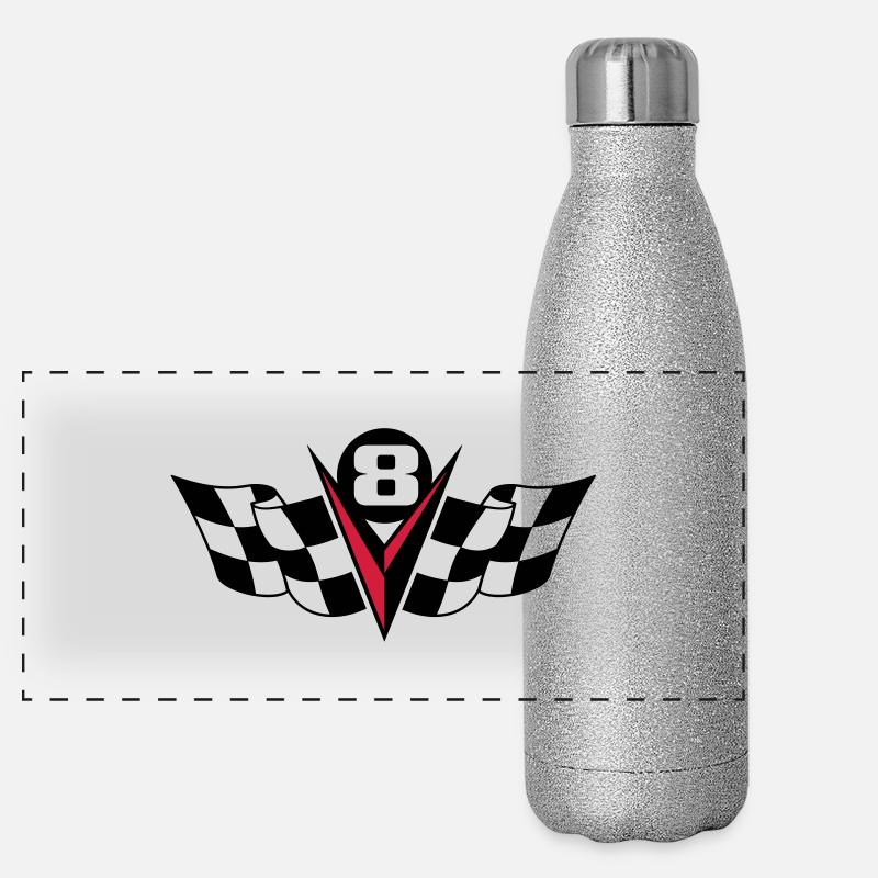 V8 Power 2c Panorama Glitzer Isolierflasche 500 ml