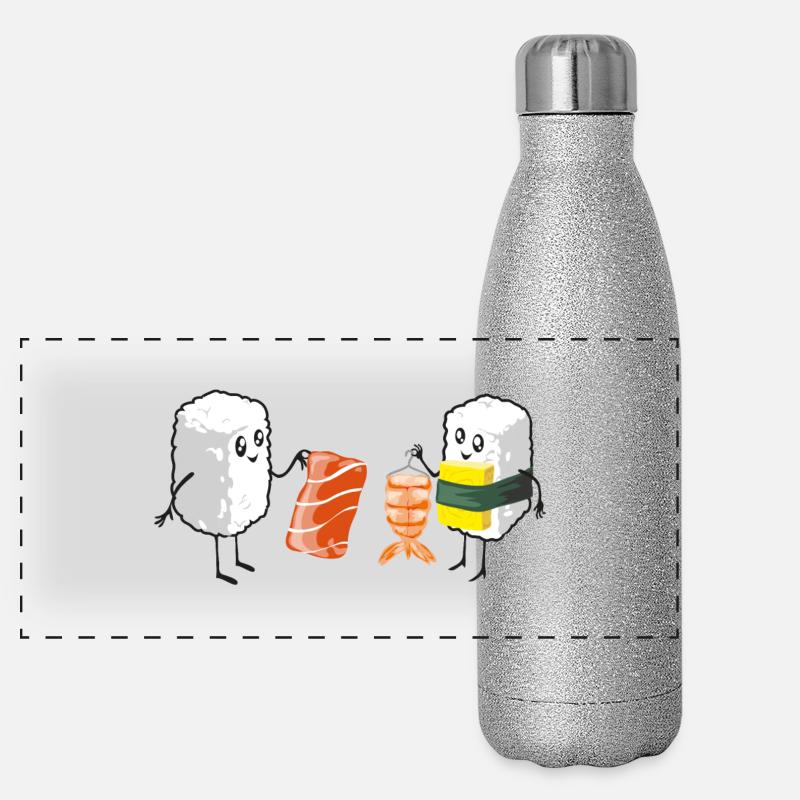 Sushi Shopping Panorama Glitzer Isolierflasche 500 ml