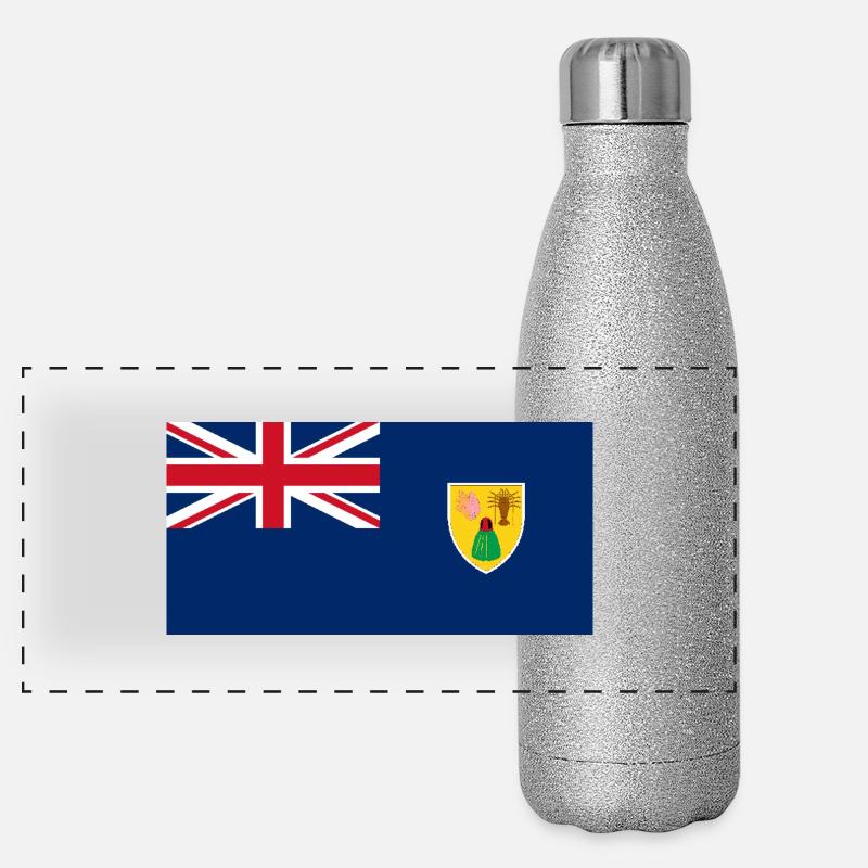 Turks- und Caicosinseln Panorama Glitzer Isolierflasche 500 ml