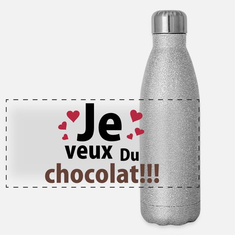 je veux du chocolat Gourde isotherme panoramique pailletée 500 ml