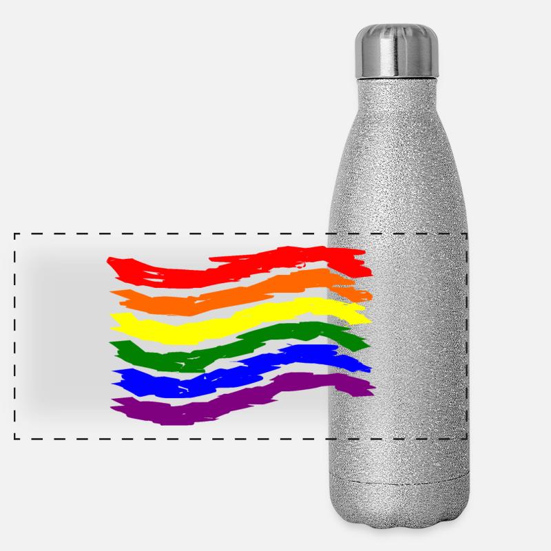 LGBT Panorama Glitzer Isolierflasche 500 ml