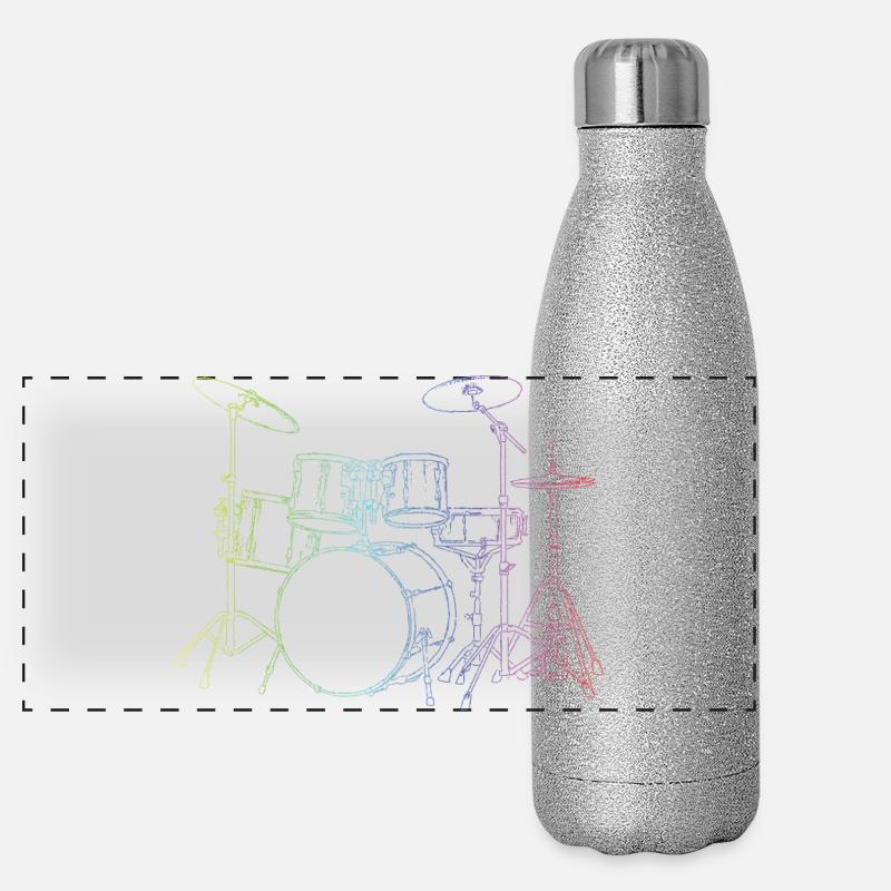Drumset Sticks Drummer Drums Drummer Panoramic Glitter Thermal Bottle 500 ml