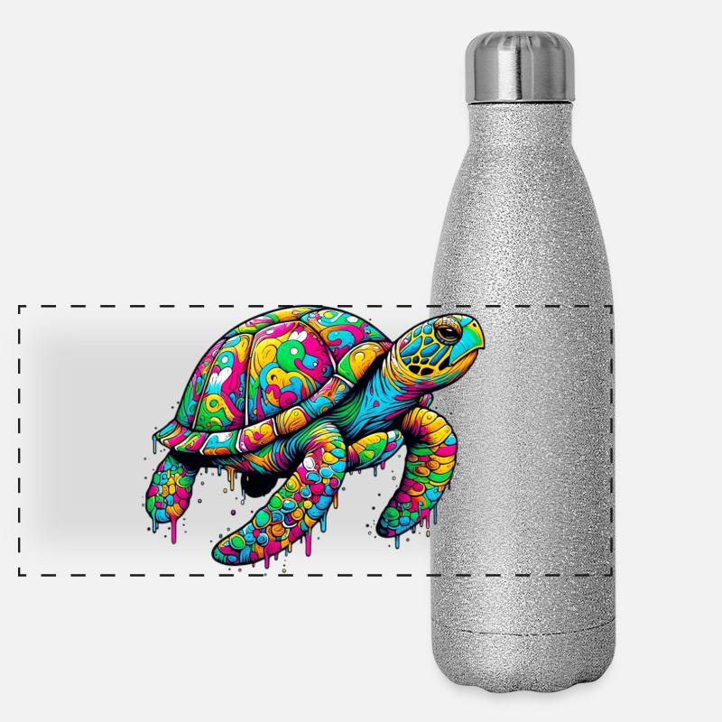 Schildkröte Panorama Glitzer Isolierflasche 500 ml