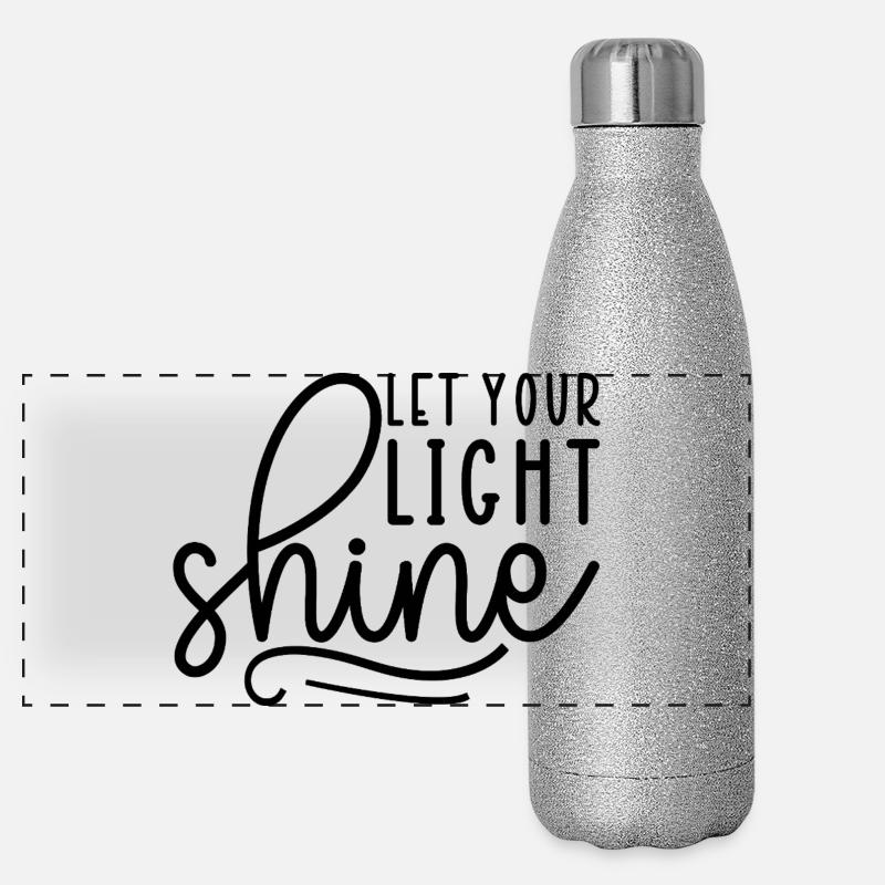 Let Your Light Shine - Panorama Glitzer Isolierflasche 500 ml - Silber Glitzer