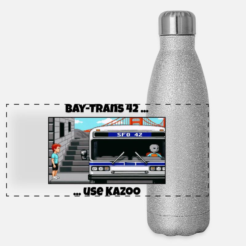 Bay-Trans 42 - 8 bits Retrogame Charme Zak Gourde isotherme panoramique pailletée 500 ml