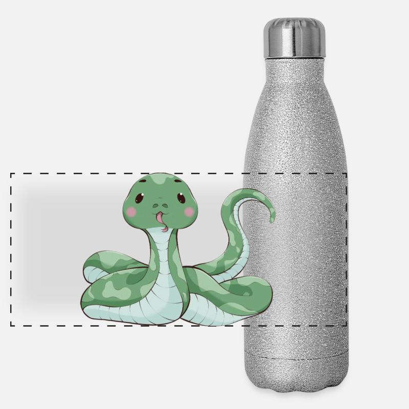 Schlange Panorama Glitzer Isolierflasche 500 ml