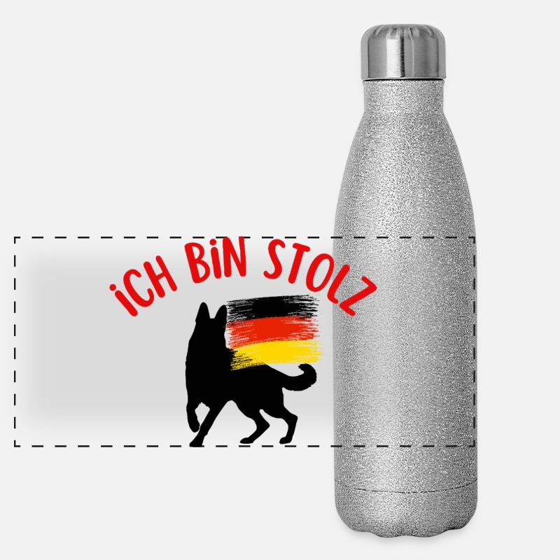 Ich bin Deutscher Panorama Glitzer Isolierflasche 500 ml