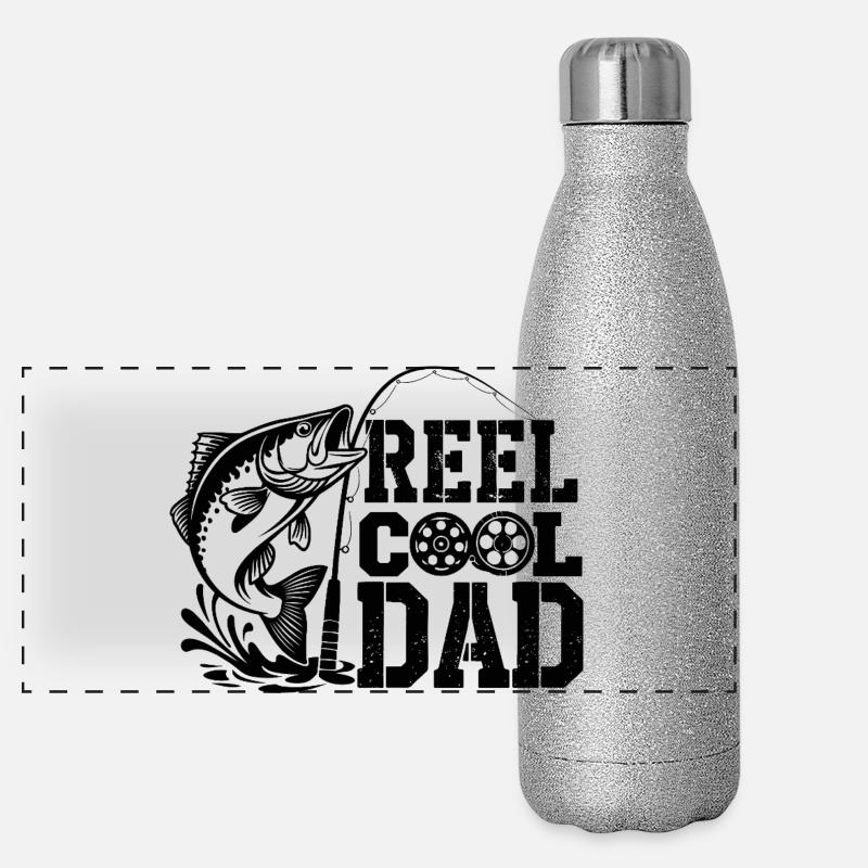 Pêcheur, pêcheur, pêcheur, poisson, moulinet, Cool Dad Gourde isotherme panoramique pailletée 500 ml