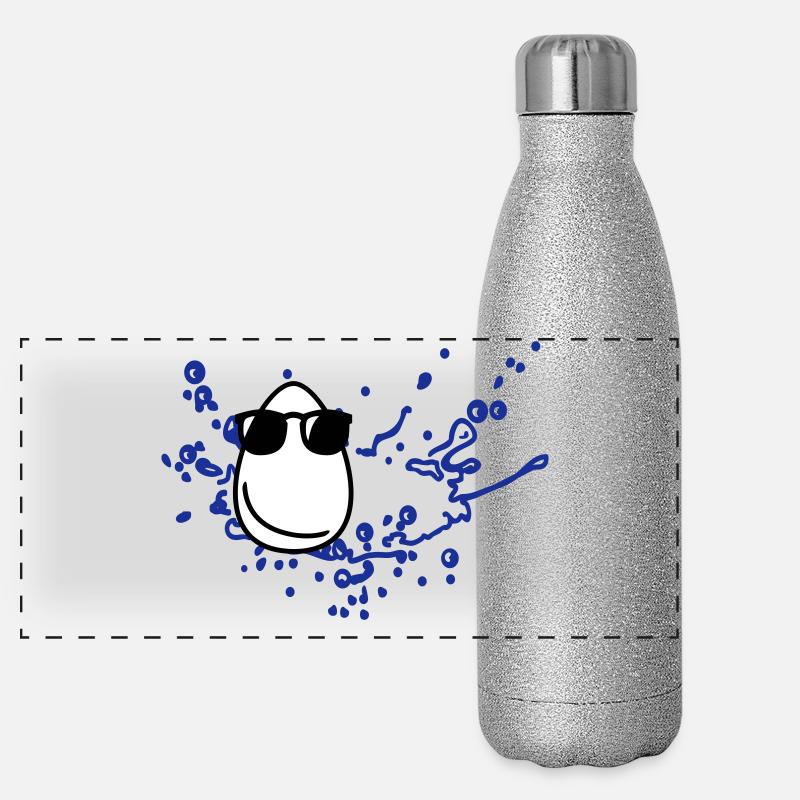 Cool Egg head / Cool Eierkopf (3c) Panoramic Glitter Thermal Bottle 500 ml
