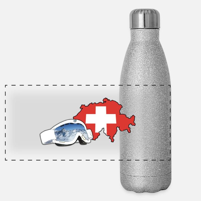 Schweiz Goggles Panorama Glitzer Isolierflasche 500 ml