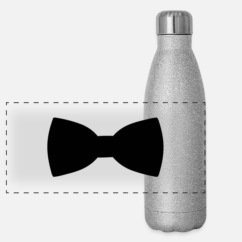 Fliege - Panorama Glitzer Isolierflasche 500 ml - Silber Glitzer