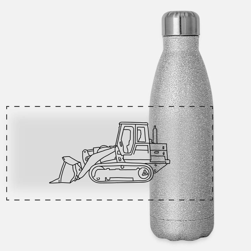 Bulldozer (Planierraube) Panorama Glitzer Isolierflasche 500 ml