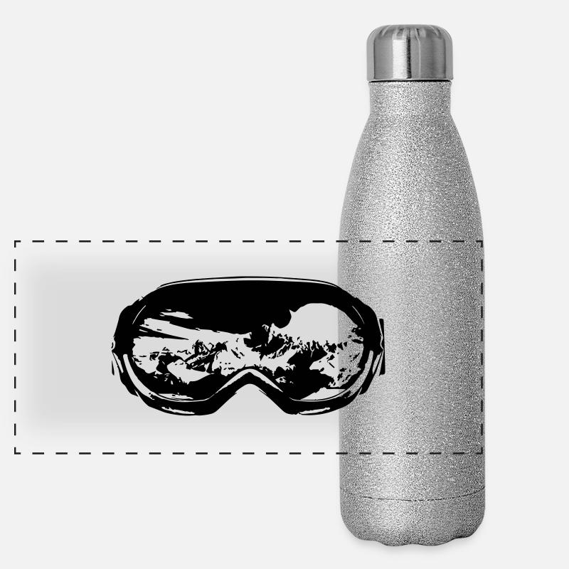snowboardbrille Apres-Ski Panorama Glitzer Isolierflasche 500 ml