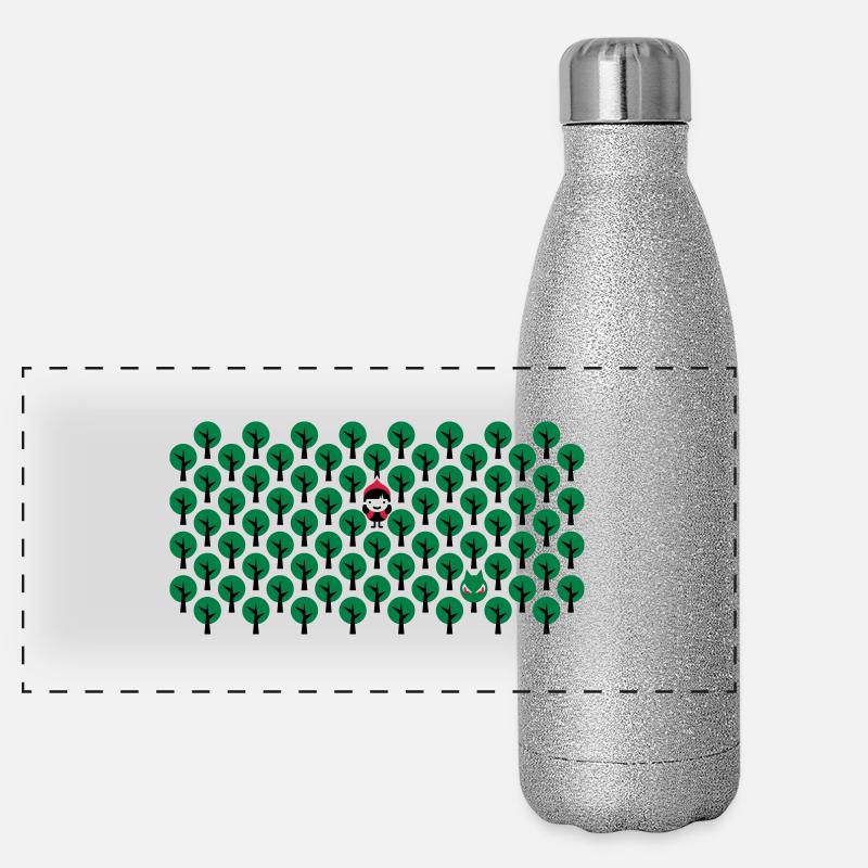 Fairytale - Rotkaeppchen - Märchen - Wolf - Quer Panorama Glitzer Isolierflasche 500 ml