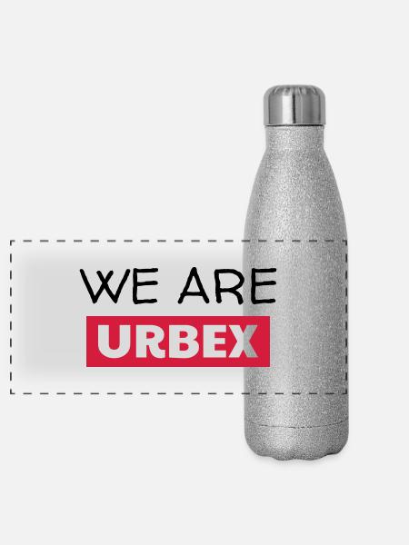 Urbex / Urban Exploration Explorer Cataphile - Panorama Glitzer Isolierflasche 500 ml - Silber Glitzer - Vorne