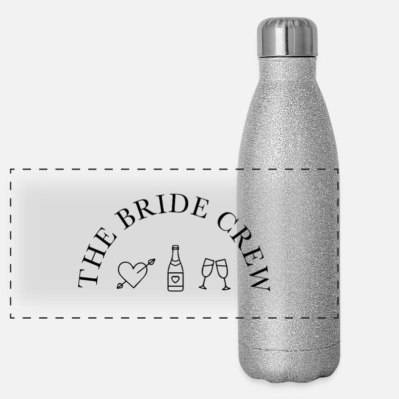 The Bride Crew- Herz, Sekt, Glas Panorama Glitzer Isolierflasche 500 ml