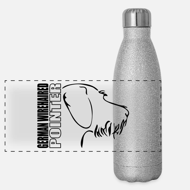 GERMAN WIREHAIRED POINTER PROFIL Panorama Glitzer Isolierflasche 500 ml