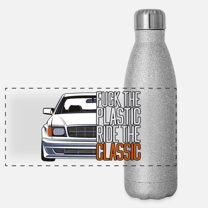 ftp style retro car classic silhouette Panorama Glitzer Isolierflasche 500 ml