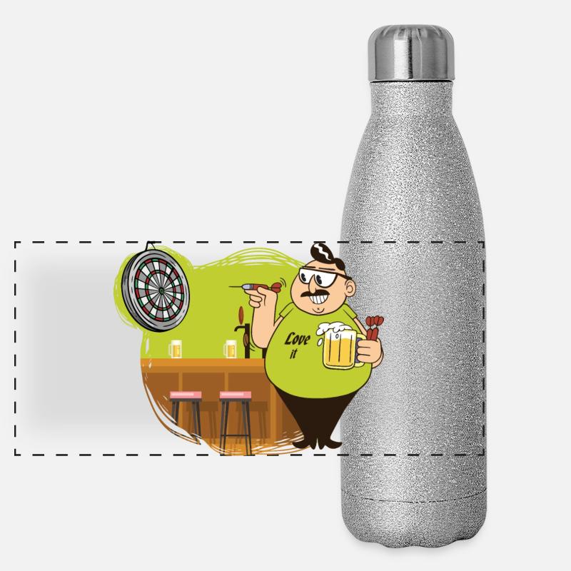 Joueur de fléchettes Gourde isotherme panoramique pailletée 500 ml
