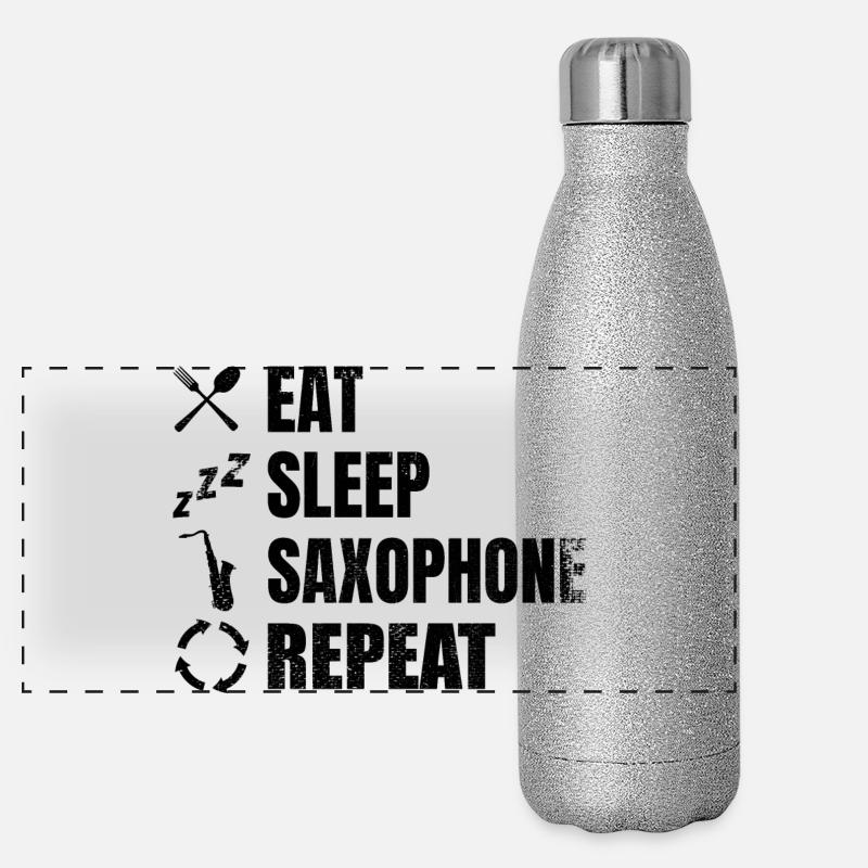 Routine quotidienne du joueur de saxophone Gourde isotherme panoramique pailletée 500 ml