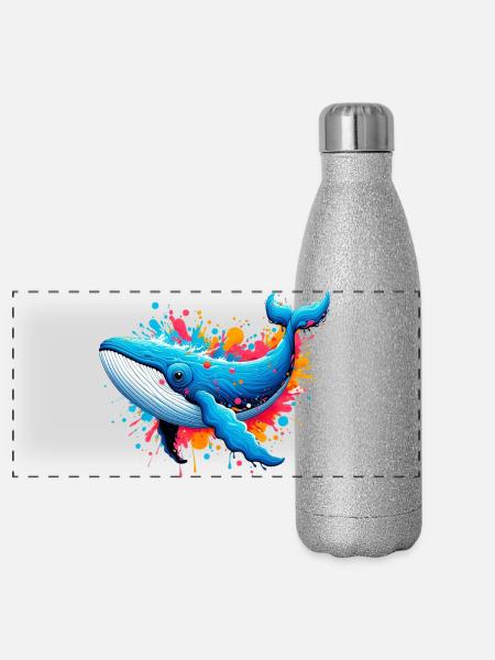 Wal - Panorama Glitzer Isolierflasche 500 ml - Silber Glitzer