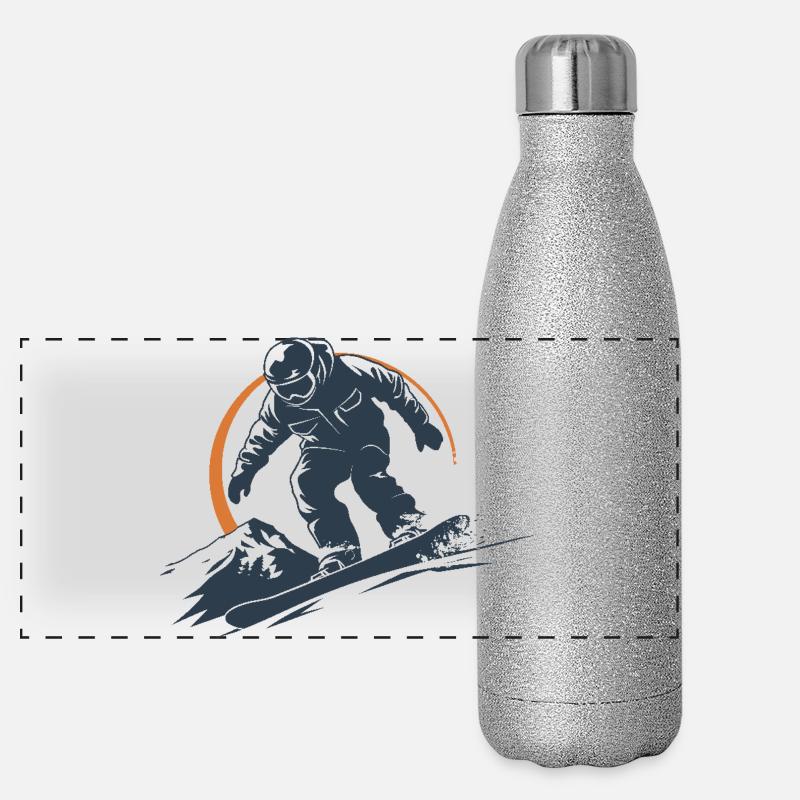 Snowboarder Graphic Panoramic Glitter Thermal Bottle 500 ml