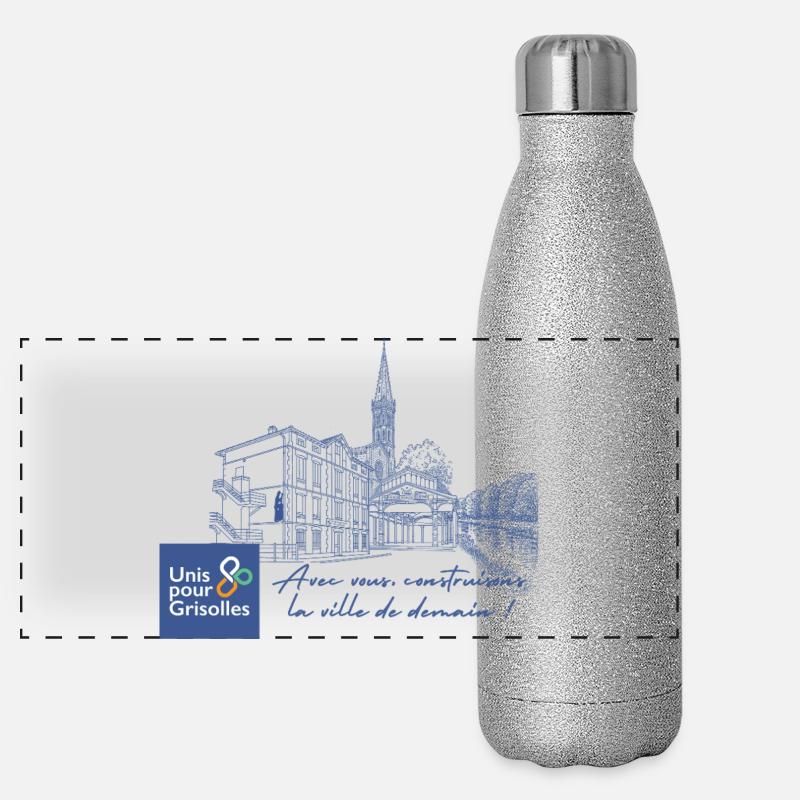 tshirt_unispourgrisolles Panorama Glitzer Isolierflasche 500 ml