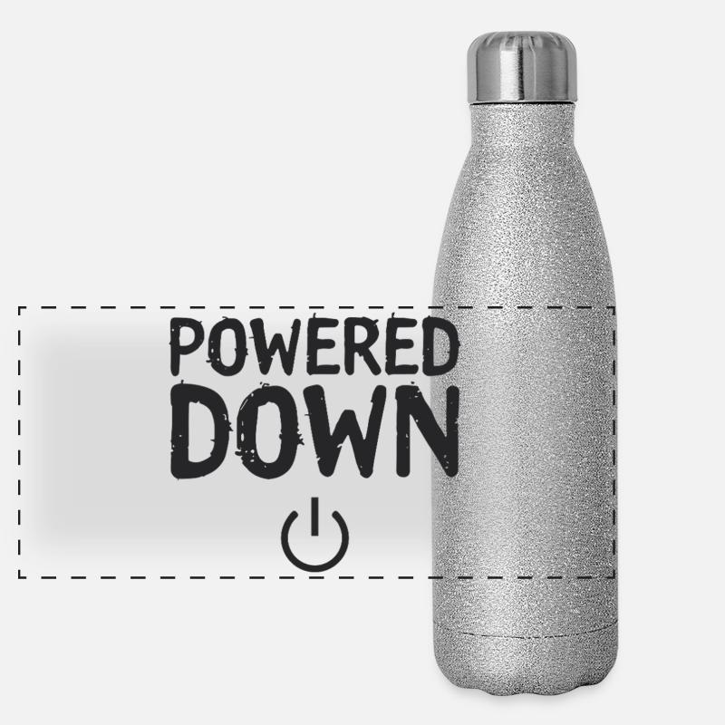 Powered Down Power Status Off Panoramic Glitter Thermal Bottle 500 ml