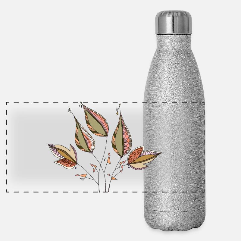 Blätter Panorama Glitzer Isolierflasche 500 ml