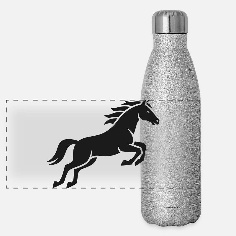 Prancing Horse Silhouette Panoramic Glitter Thermal Bottle 500 ml
