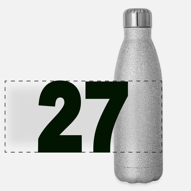Zahl 27  Panorama Glitzer Isolierflasche 500 ml