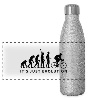 biker evolution - Gourde isotherme panoramique pailletée 500 ml - paillettes argentées - Devant