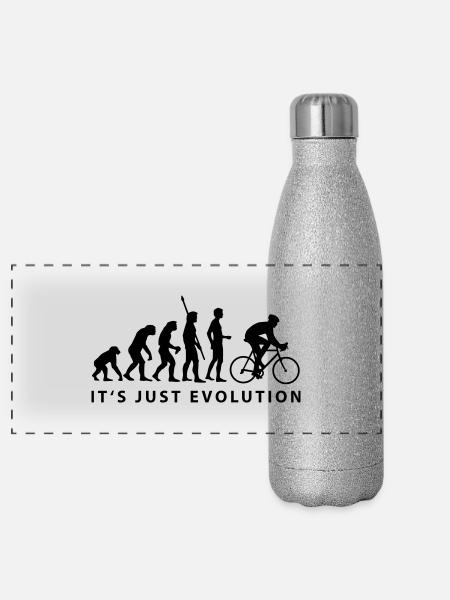 biker evolution - Gourde isotherme panoramique pailletée 500 ml - paillettes argentées - Devant