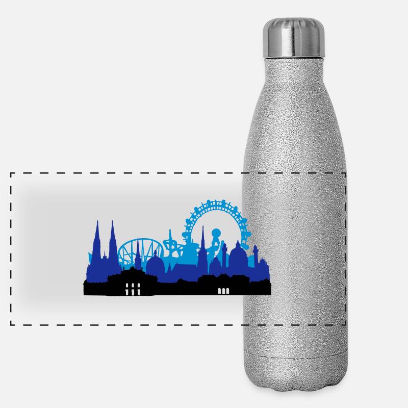 Wien Skyline Panorama Glitzer Isolierflasche 500 ml