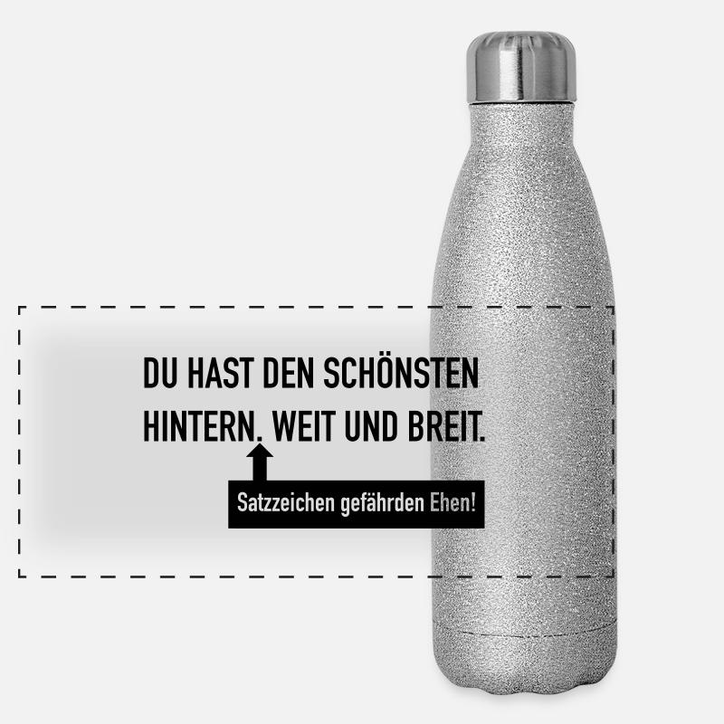 Du hast den schönsten Hintern Panorama Glitzer Isolierflasche 500 ml
