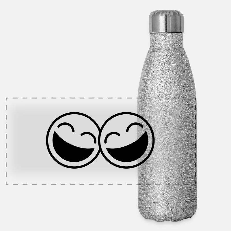 Laughing Smileys Panorama Glitzer Isolierflasche 500 ml