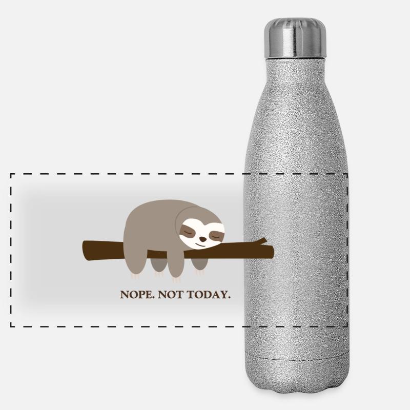 Faultier. Nope. Not Today Panorama Glitzer Isolierflasche 500 ml