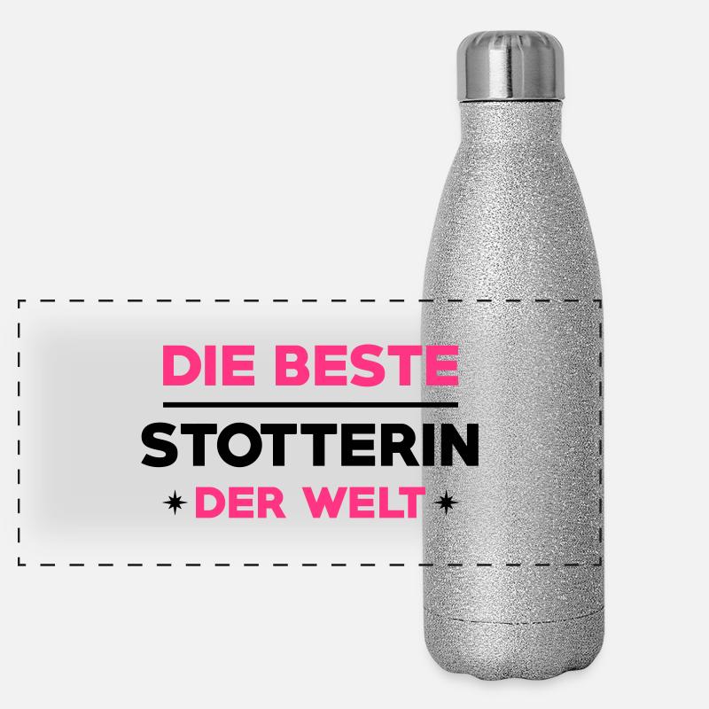 Stotterer Stotterin Stottern Stammeln Schwätzer Panorama Glitzer Isolierflasche 500 ml