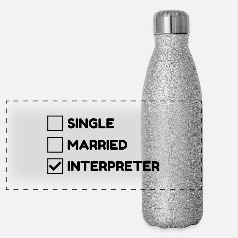Dolmetscher / Übersetzer / Übersetzung / Job Panorama Glitzer Isolierflasche 500 ml