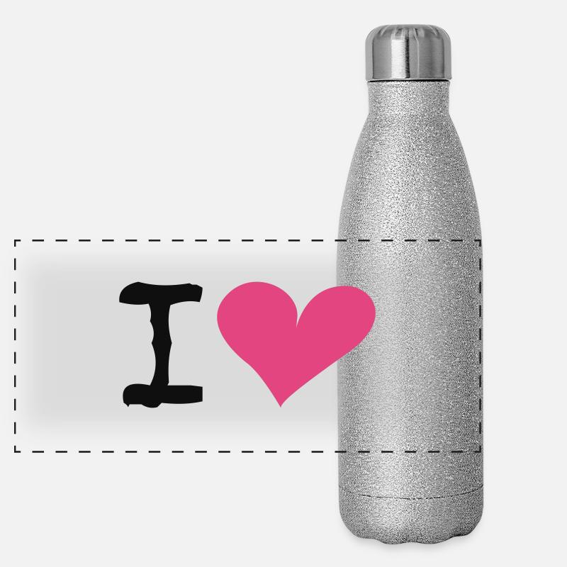 I Heart Panoramic Glitter Thermal Bottle 500 ml