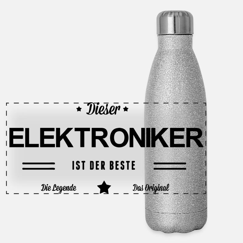Bester Elektroniker Panorama Glitzer Isolierflasche 500 ml