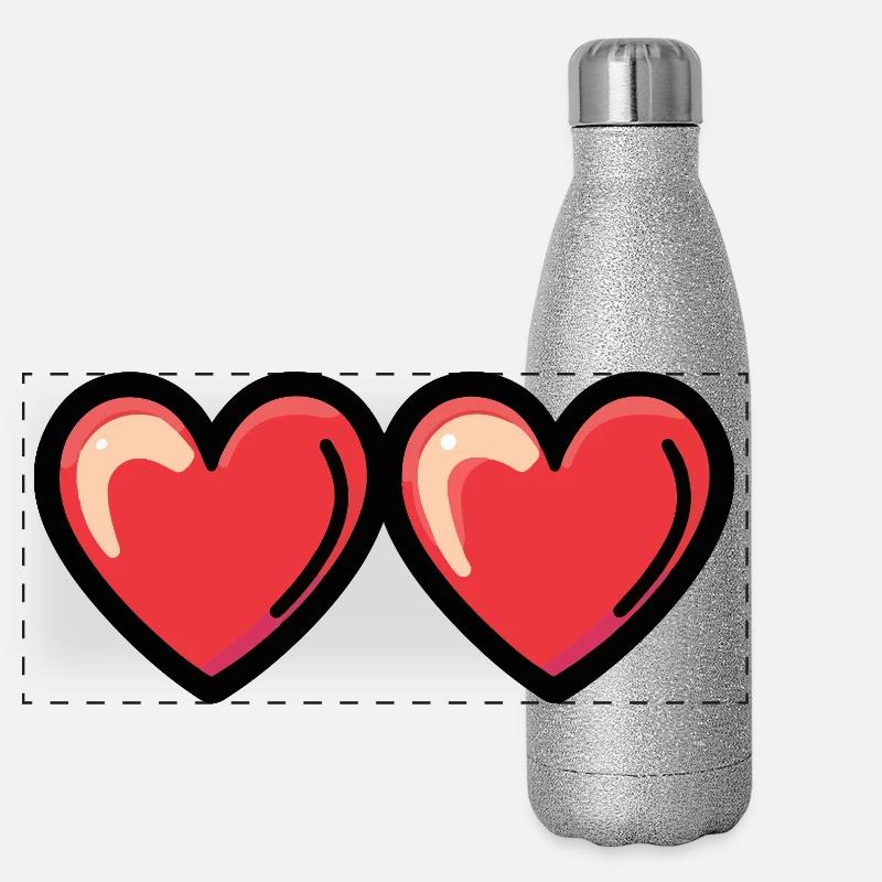 Herzen Liebe Symbol Panorama Glitzer Isolierflasche 500 ml