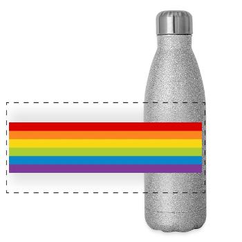 LGBT Pride Flag CSD Rainbow Flag Pride Month - Panoramic Glitter Thermal Bottle 500 ml - silver glitter - Front