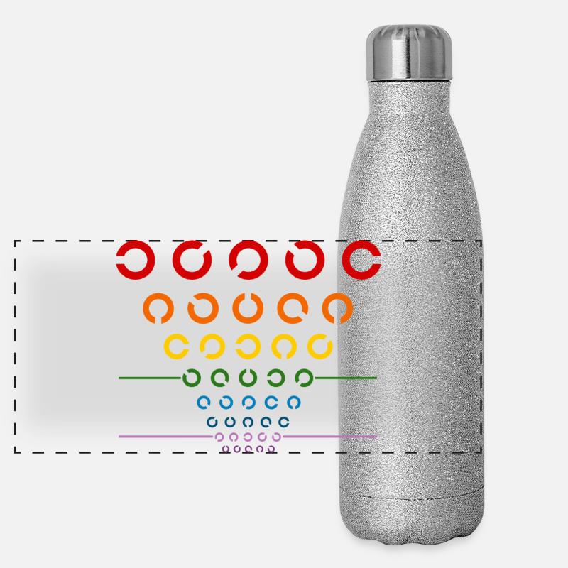 Rainbow Visual Test Panoramic Glitter Thermal Bottle 500 ml