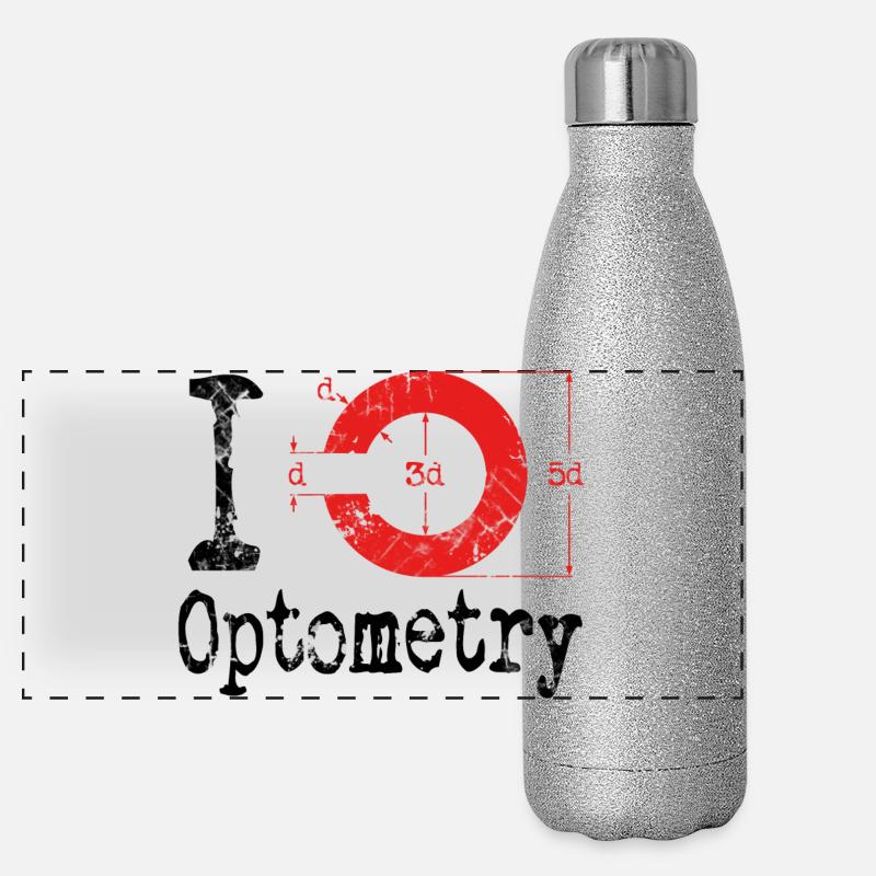 I love Optometry Optometrist Panorama Glitzer Isolierflasche 500 ml