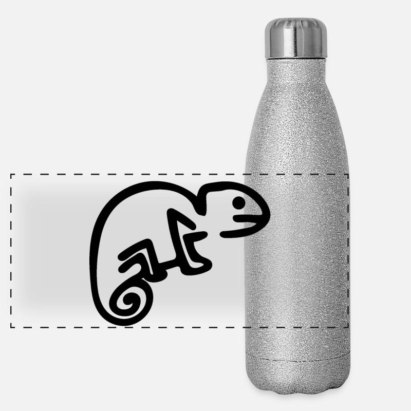 chameleon - Panoramic Glitter Thermal Bottle 500 ml - silver glitter