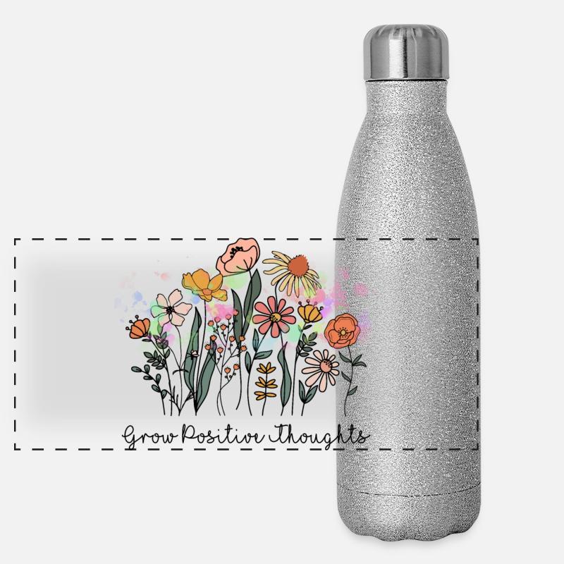 Développer des pensées positives Gourde isotherme panoramique pailletée 500 ml