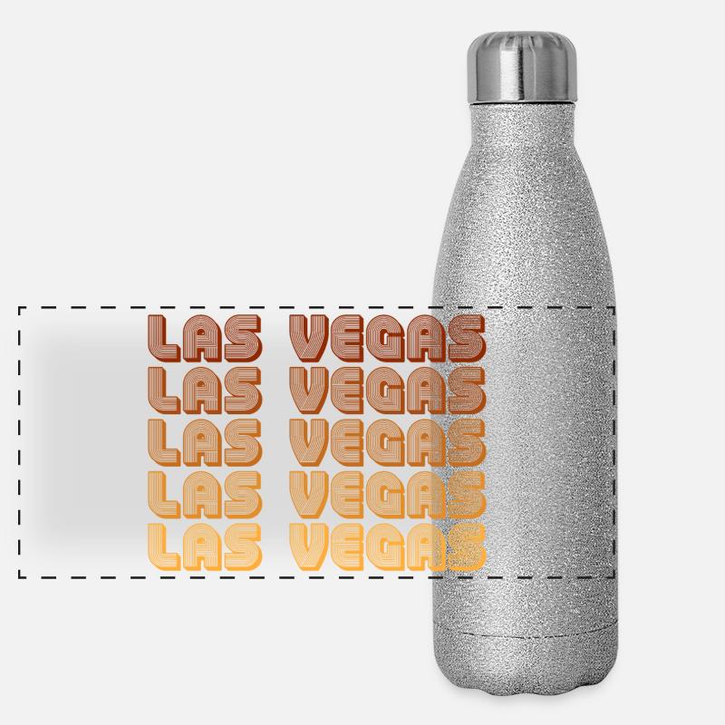 Grille de gradient rétro de Las Vegas Gourde isotherme panoramique pailletée 500 ml